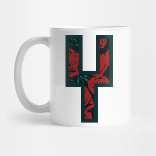 Modern Rose Floral Initial Name Alphabet - Letter Y Mug